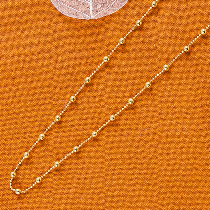 Gold Beaded Necklace - 1mm