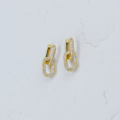 Sparkly Dangle Paper Clip Earrings