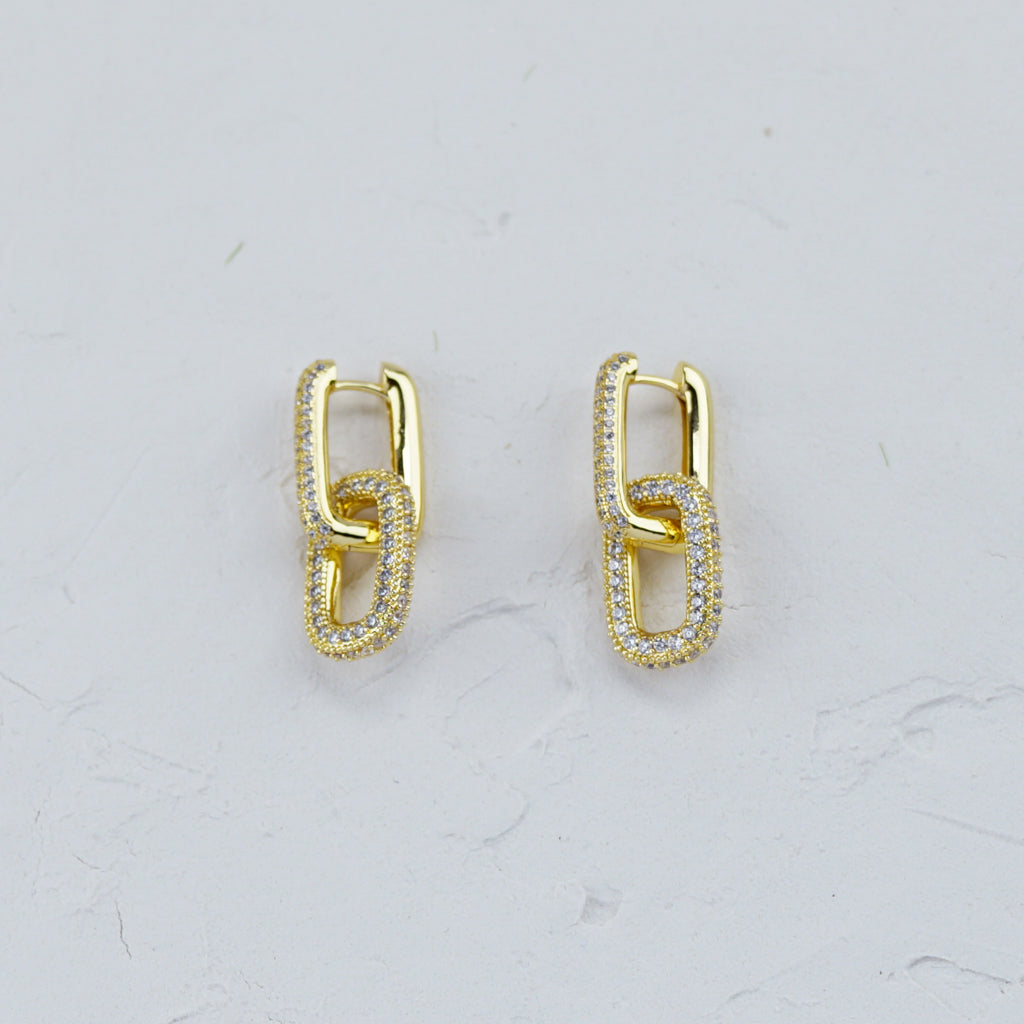 Sparkly Dangle Paper Clip Earrings