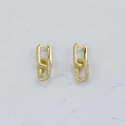 Sparkly Dangle Paper Clip Earrings