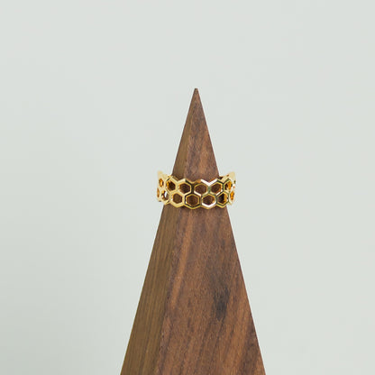 Honeycomb Gold Ring