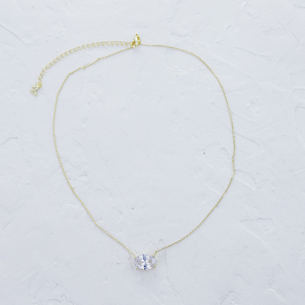 Oval Sparkly CZ necklace