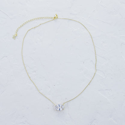 Oval Sparkly CZ necklace