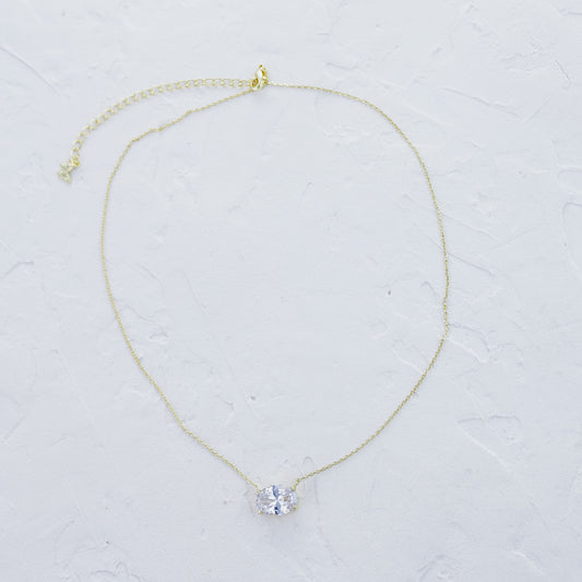 Oval Sparkly CZ necklace