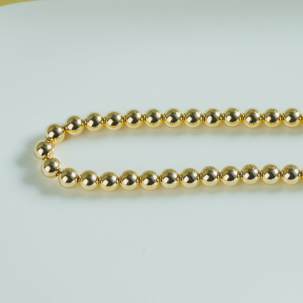 Classic ball gold necklace - 8mm