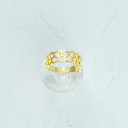 Honeycomb Gold Ring