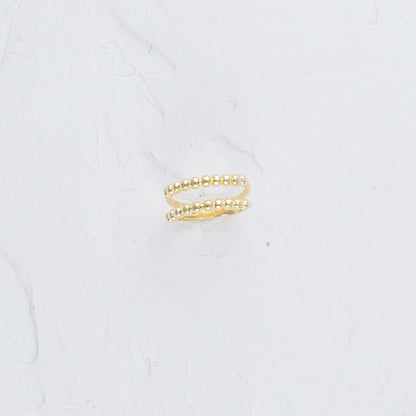 Double Strand Beaded Ring displayed against a clean, white background