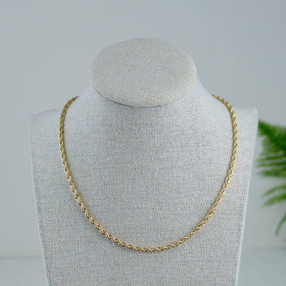 Rope link chain necklace- 3mm