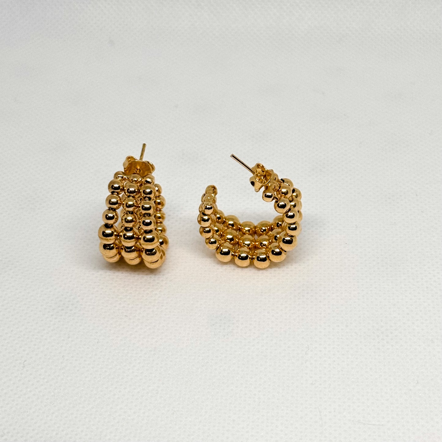 Beaded Lines Hoop Earrings