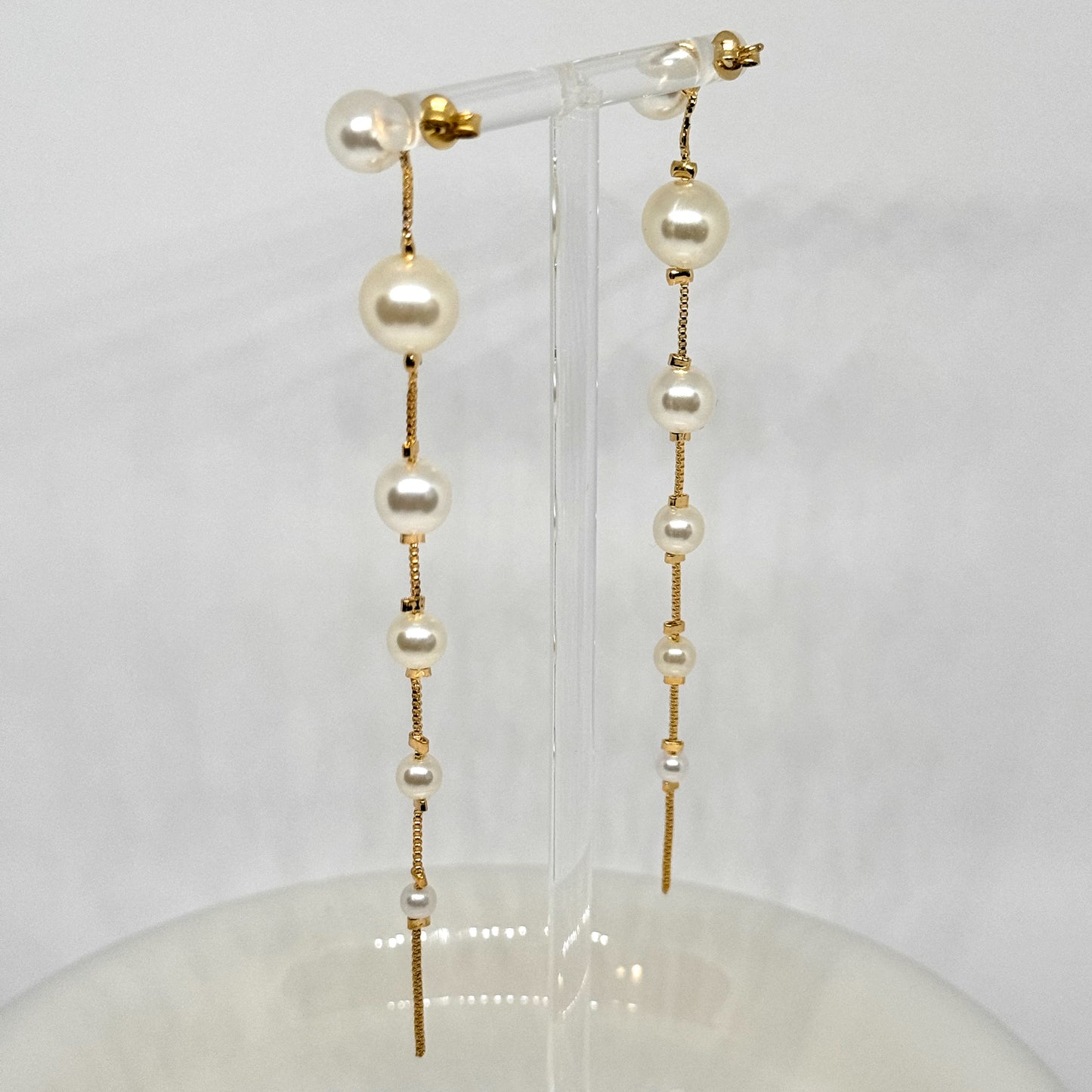 Long Pearl Drop Earrings