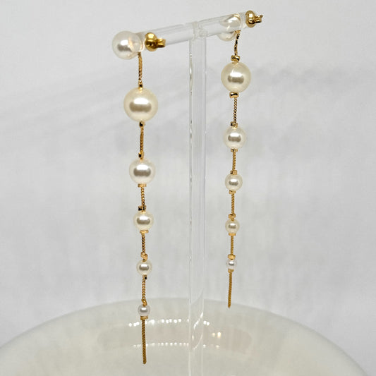 Long Pearl Drop Earrings