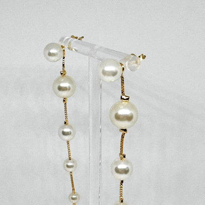 Long Pearl Drop Earrings