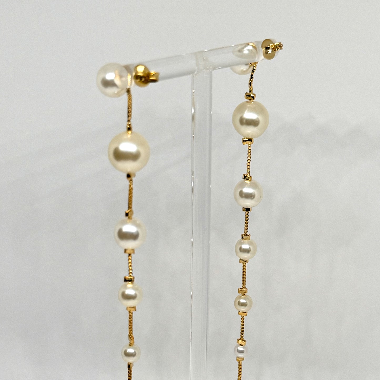 Long Pearl Drop Earrings