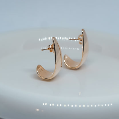 Modern Drop Open Gold Hoop