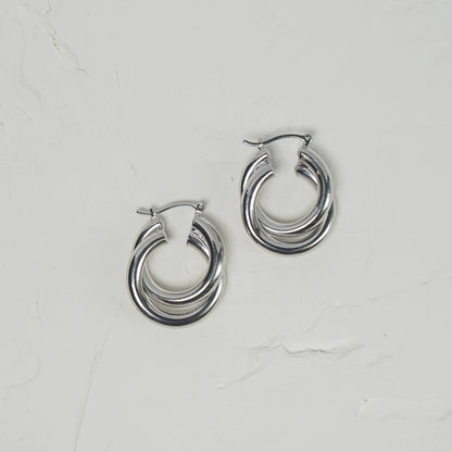 Double Twisted Hoop Earrings