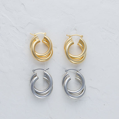 Double Twisted Hoop Earrings