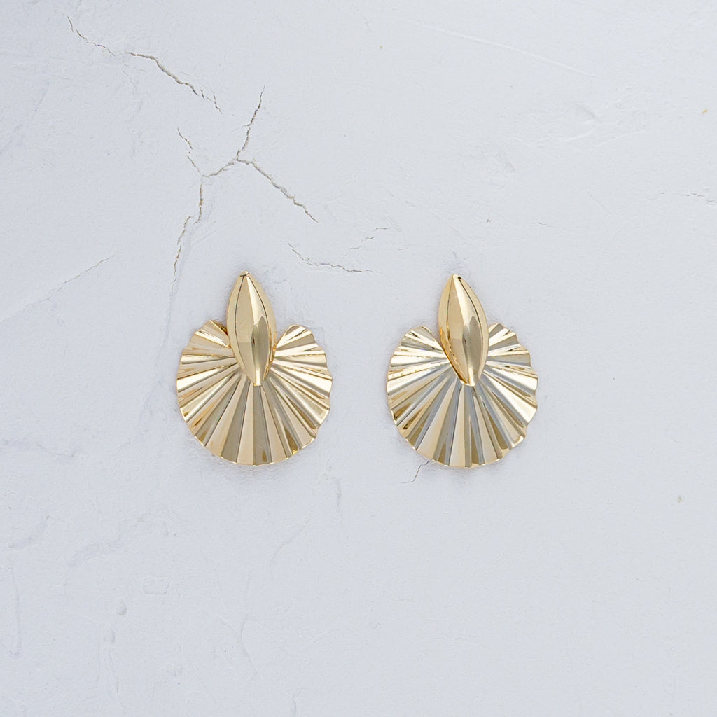 Gold Fan Earrings