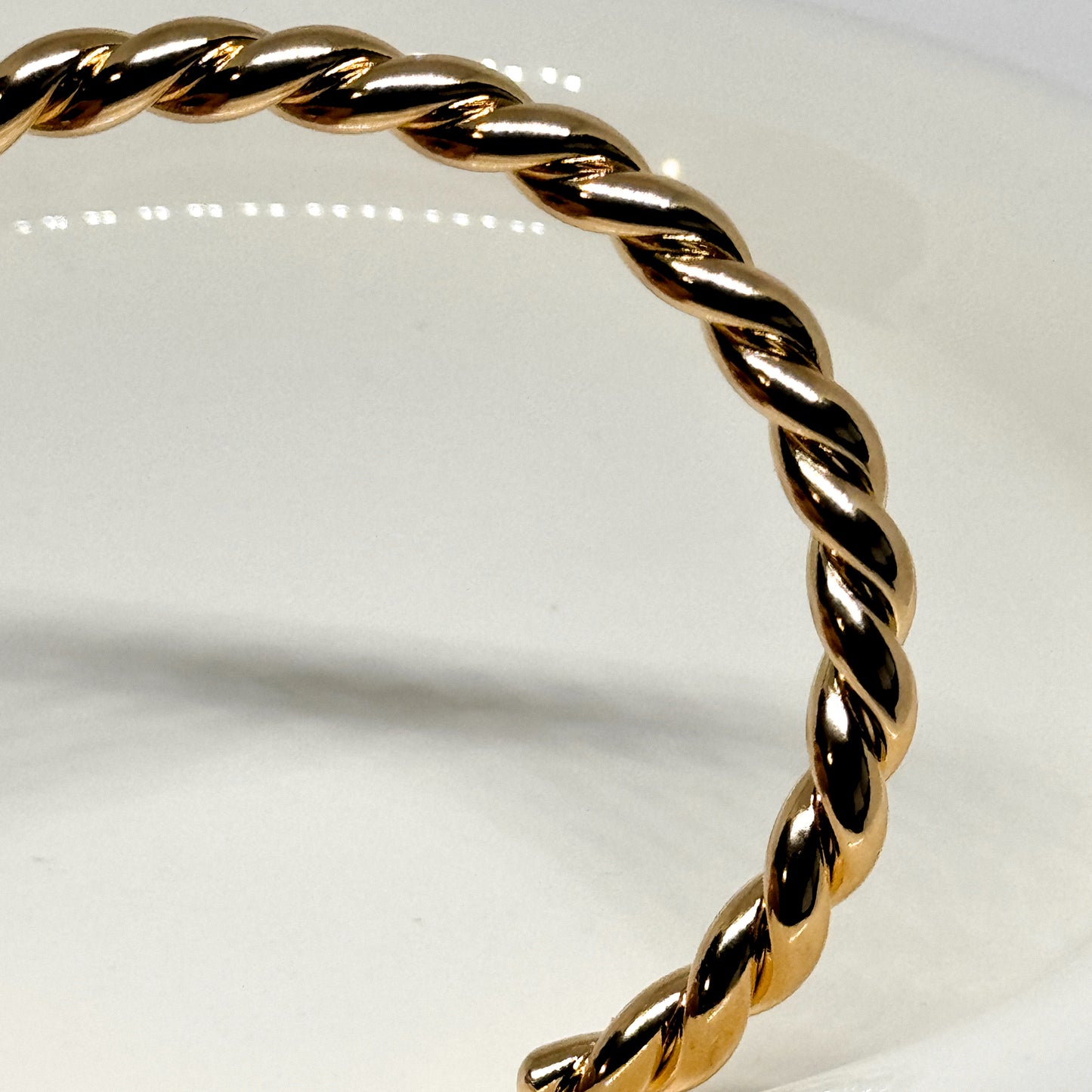 Twisted Gold Bangle Bracelet