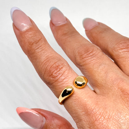 Gold Adjustable Prong Ring