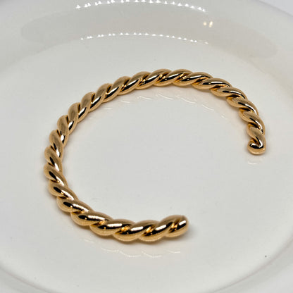 Twisted Gold Bangle Bracelet