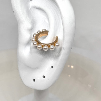 Gold and Pearl Beads Ear Cuff